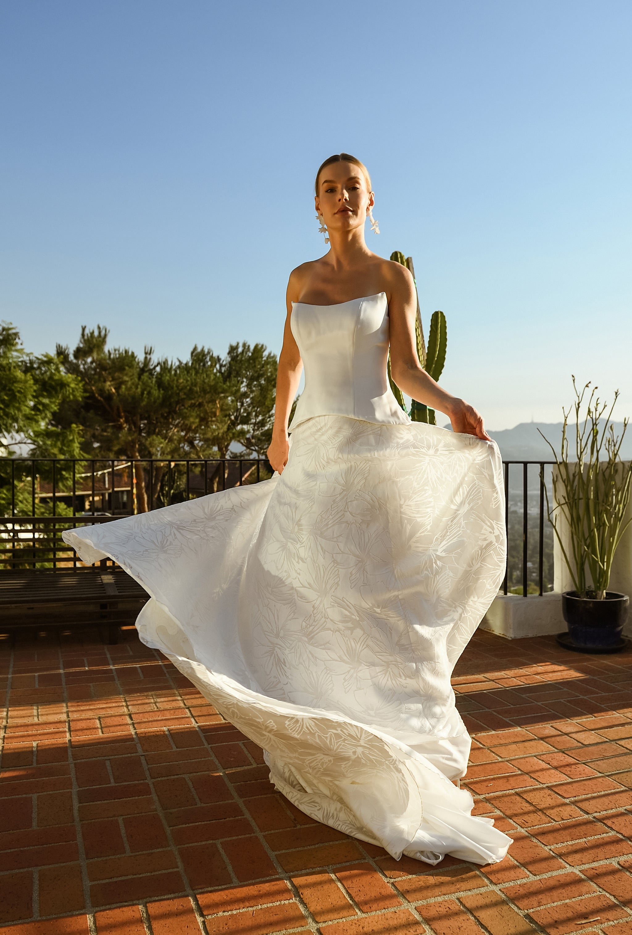 bridesmaid dress chains Romantic Long Lantern Sleeves Split Tulle Bridesmaid Dresses with Chai main image 1
